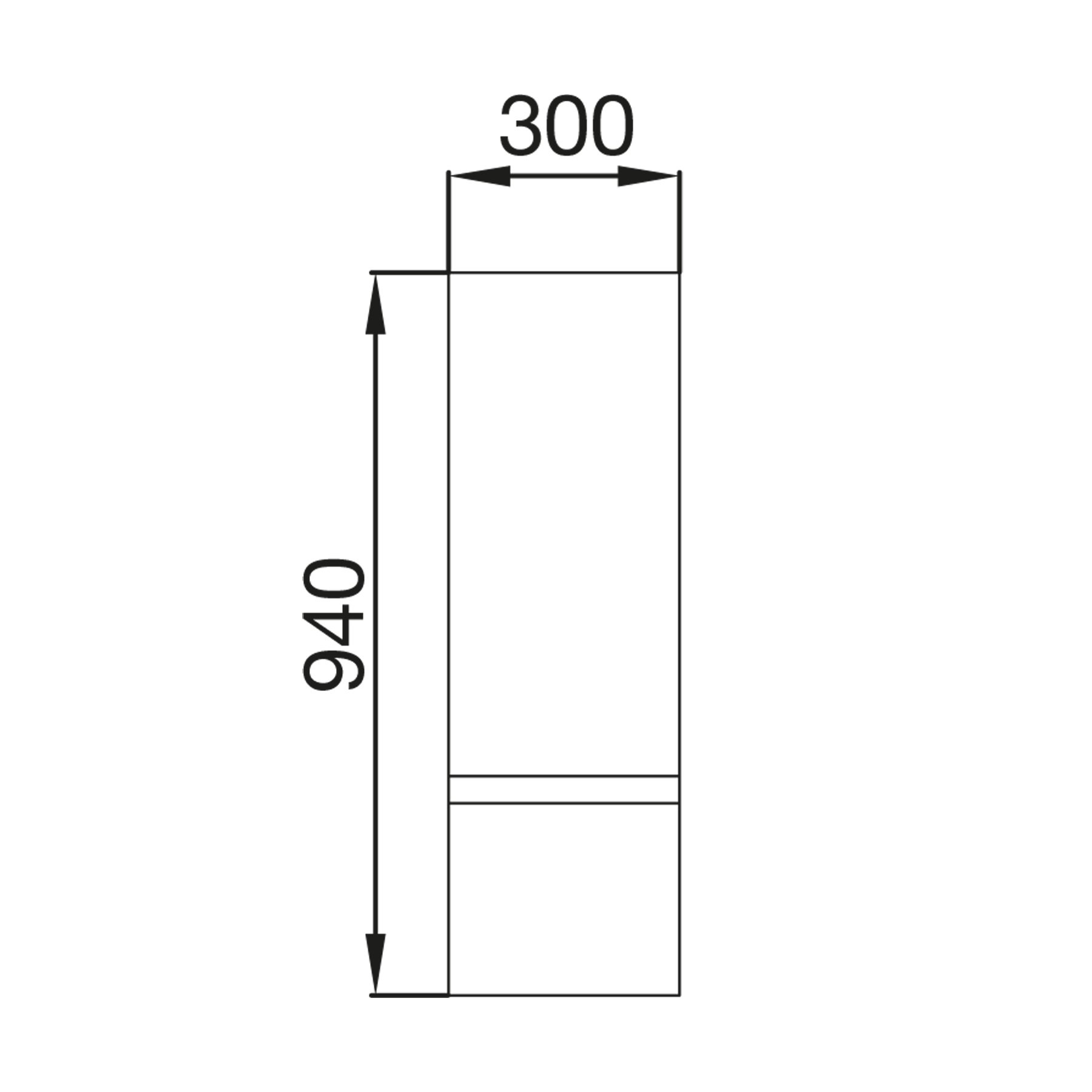 23784 SALGAR Модуль INFINITY 1 дверца 1 ящик GLOSS WHITE 300 x 940 x 240 мм Глянцевый белый - Вид №1