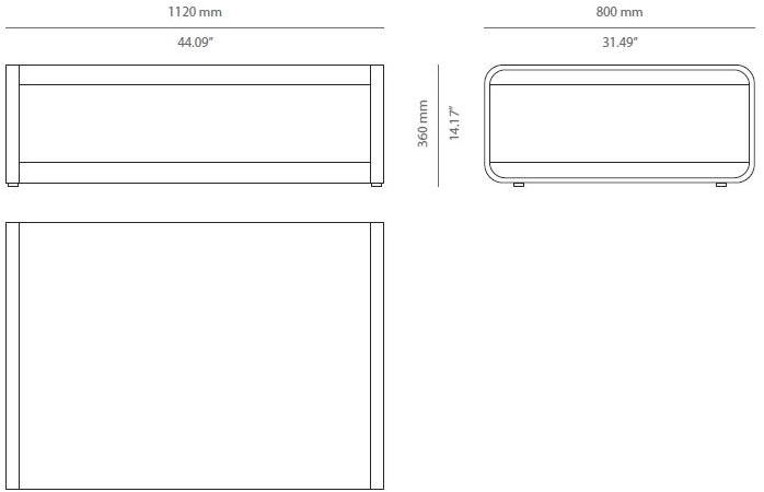 PRADDY Прямоугольный деревянный журнальный столик с журнальной полкой Arc Tr021 - Вид №3