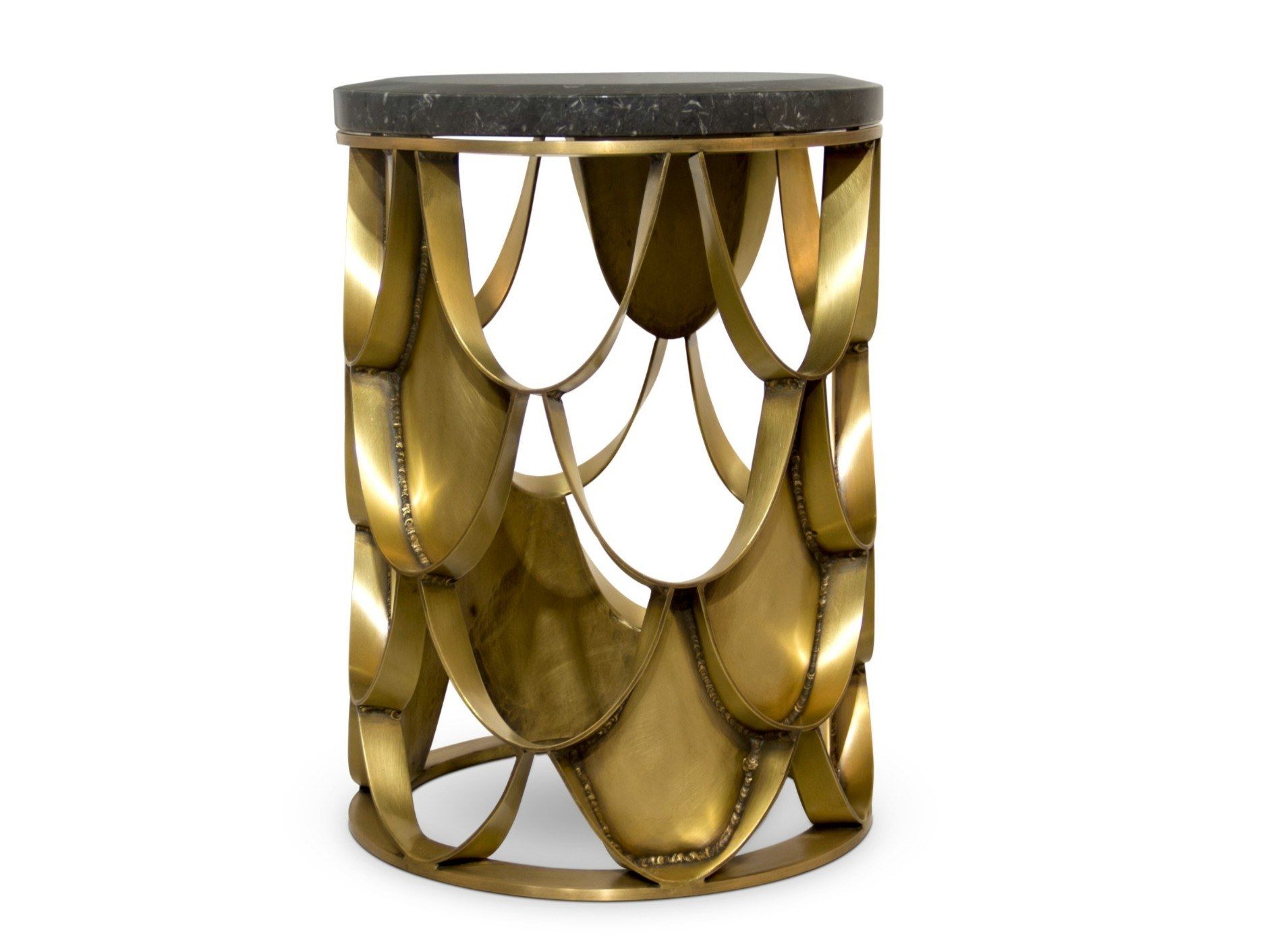 Круглый латунный журнальный столик Brabbu ARCH-00025106