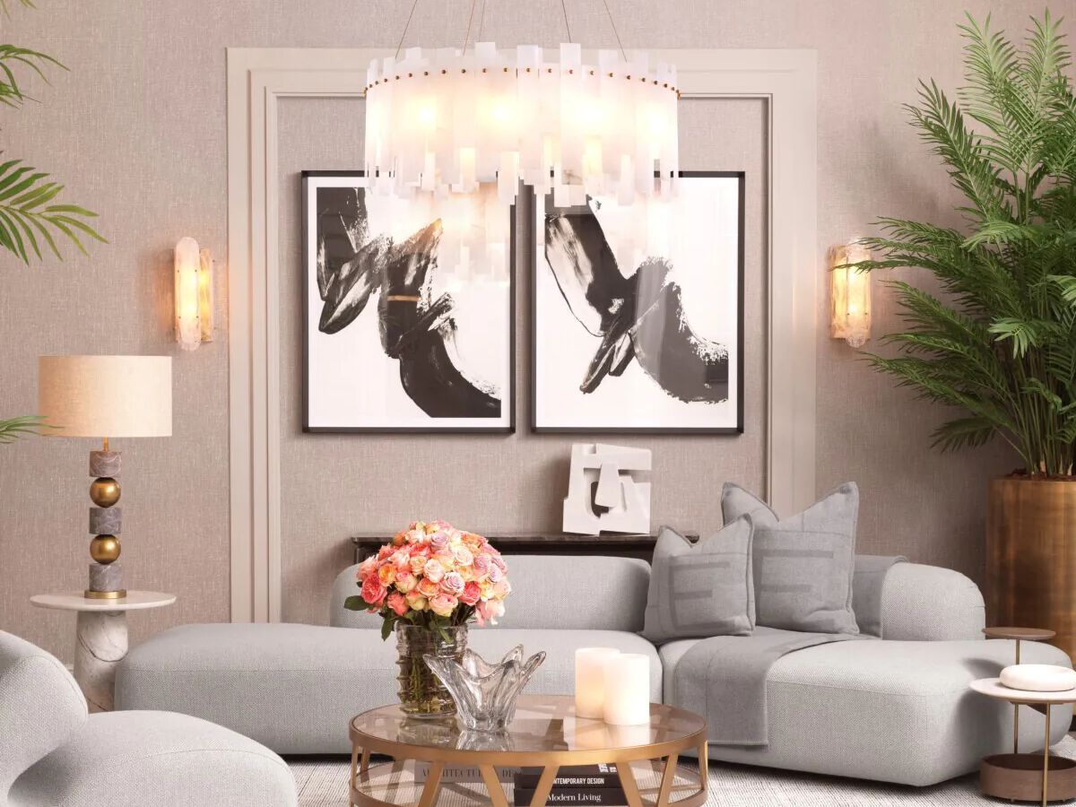 Алебастровый подвесной светильник Eichholtz PIZZORNI ARCH-00023275 - Вид №3