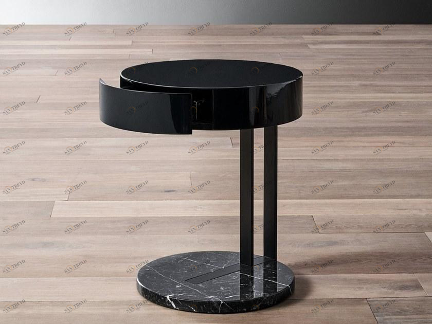 Meridiani Прикроватная тумбочка из лакированной древесины с ящиками Ralf sun-id-1442552