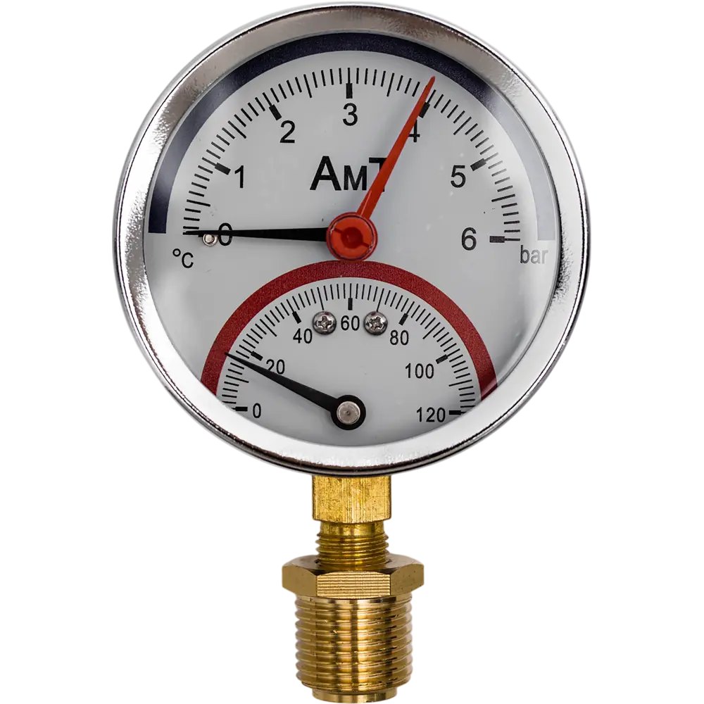 Термоманометр радиальный 120 С 0.6 Мпа 1/2" 70 мм Santreyd STLM-2131931