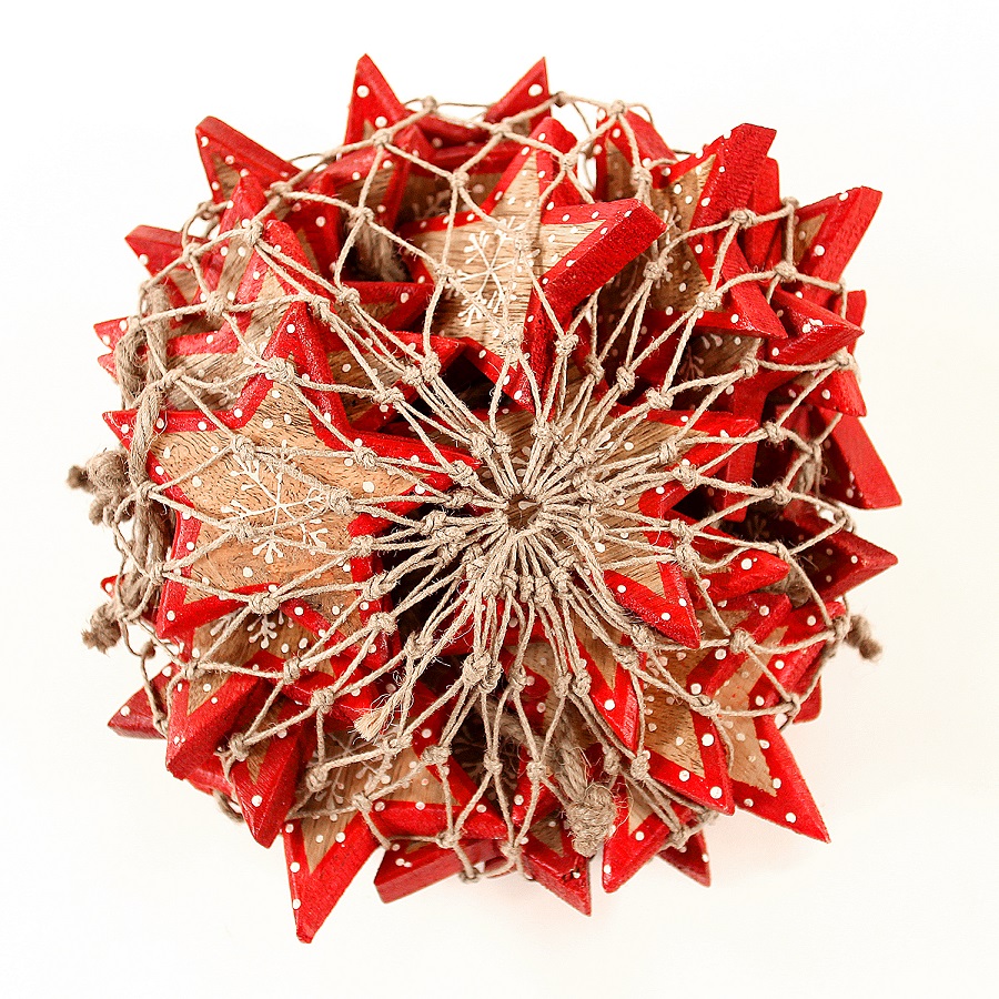 en_ny0005 Украшения подвесные christmas stars, деревянные, в сетке, 30 шт. EnjoyMe  - Вид №2