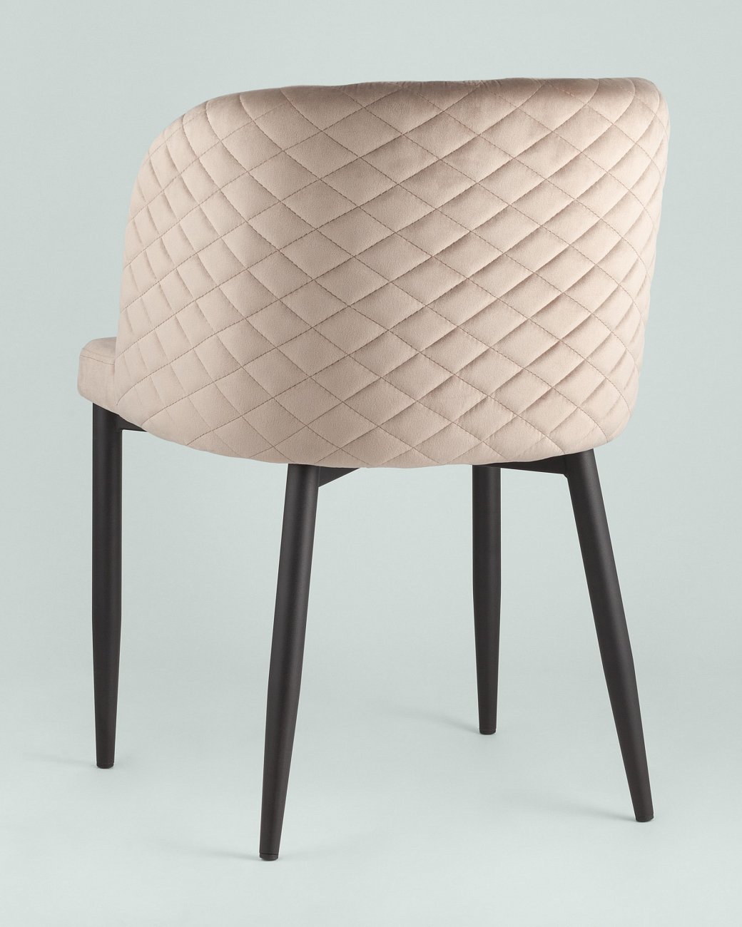Стул с подлокотниками мягкий шампань с черными металлическими ножками "Молли" STOOL GROUP ДИЗАЙНЕРСКИЕ 00-3881929 Бежевый  - Вид №3