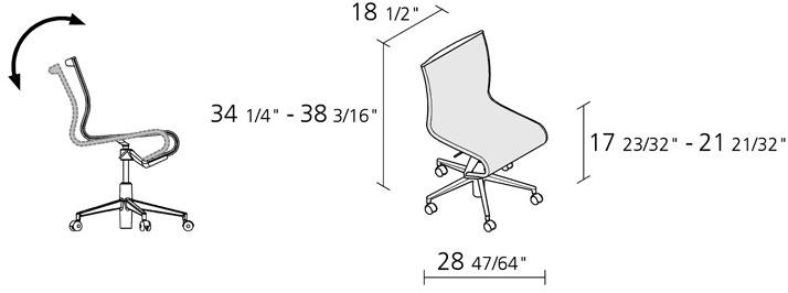 Alias Регулируемое по высоте офисное кресло из 5-спицевой сетки с колесами Frame sun-id-1492927 - Вид №2