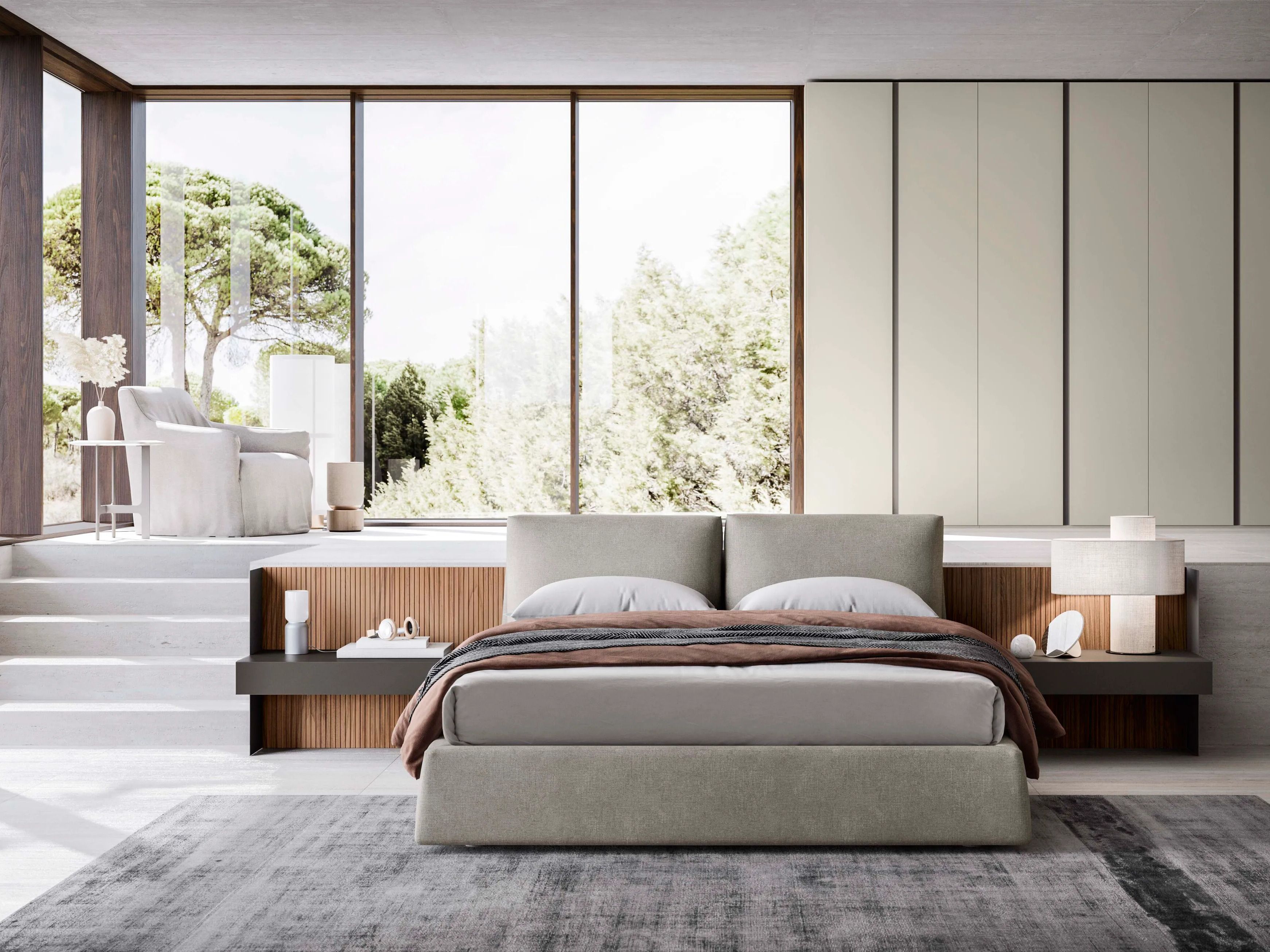 Двуспальная кровать с мягким изголовьем Alf DaFrè MILANO 2 ARCH-00143231 - Вид №5