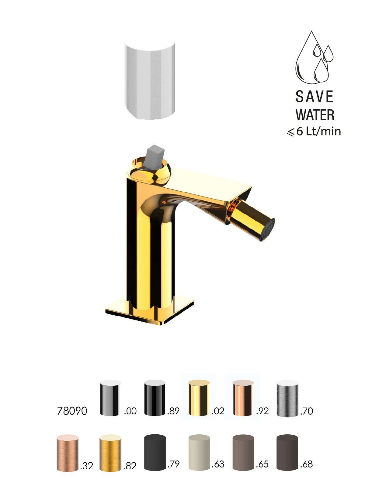 Однорычажный смеситель для биде без слива Rubinetterie Frattini Narciso S ARCH-00049865 - Вид №13