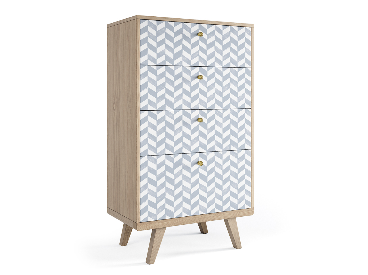 Комод высокий с рисунком "Принт 050" Thimon THE IDEA КОМОДЫ THIMON 209991 Бежевый;голубой  - Вид №1