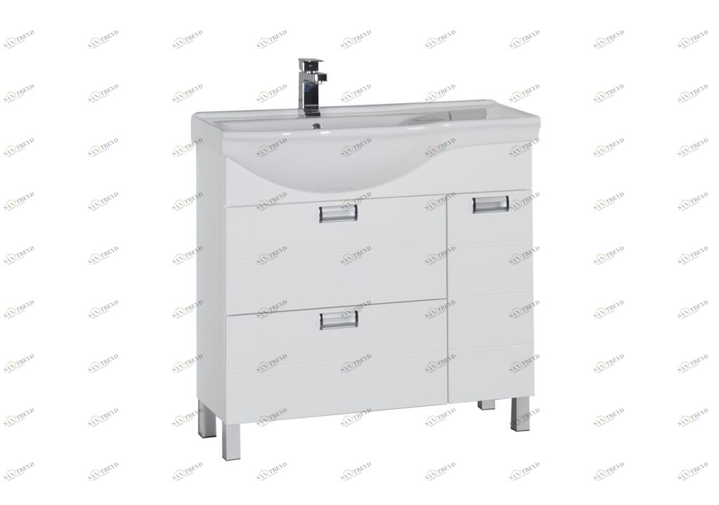 Тумба с раковиной Aquanet Сити 90 L белый 0018197300176497