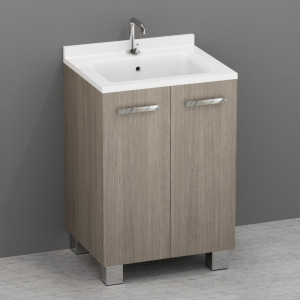 9166k4 Aquadom мебель в комплекте с умывальником 60x50 с сифоном 60 см цвет Темный дуб Kerasan Aquadom Италия