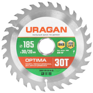 Диск пильный Uragan 36801-185-30-30_z01 9123052