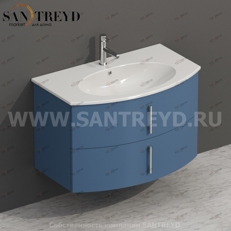 MDMC80Y083 Тумба с двумя ящиками 78 см синяя Globo 4ALL Италия Ceramica Globo