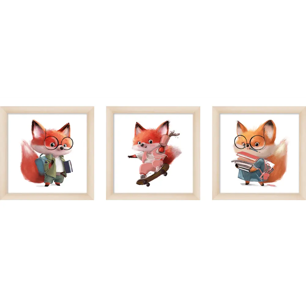 Модульная картина Лисята 40x40 см 3 шт. 86327433 STLM-2188943 POSTERMARKET 