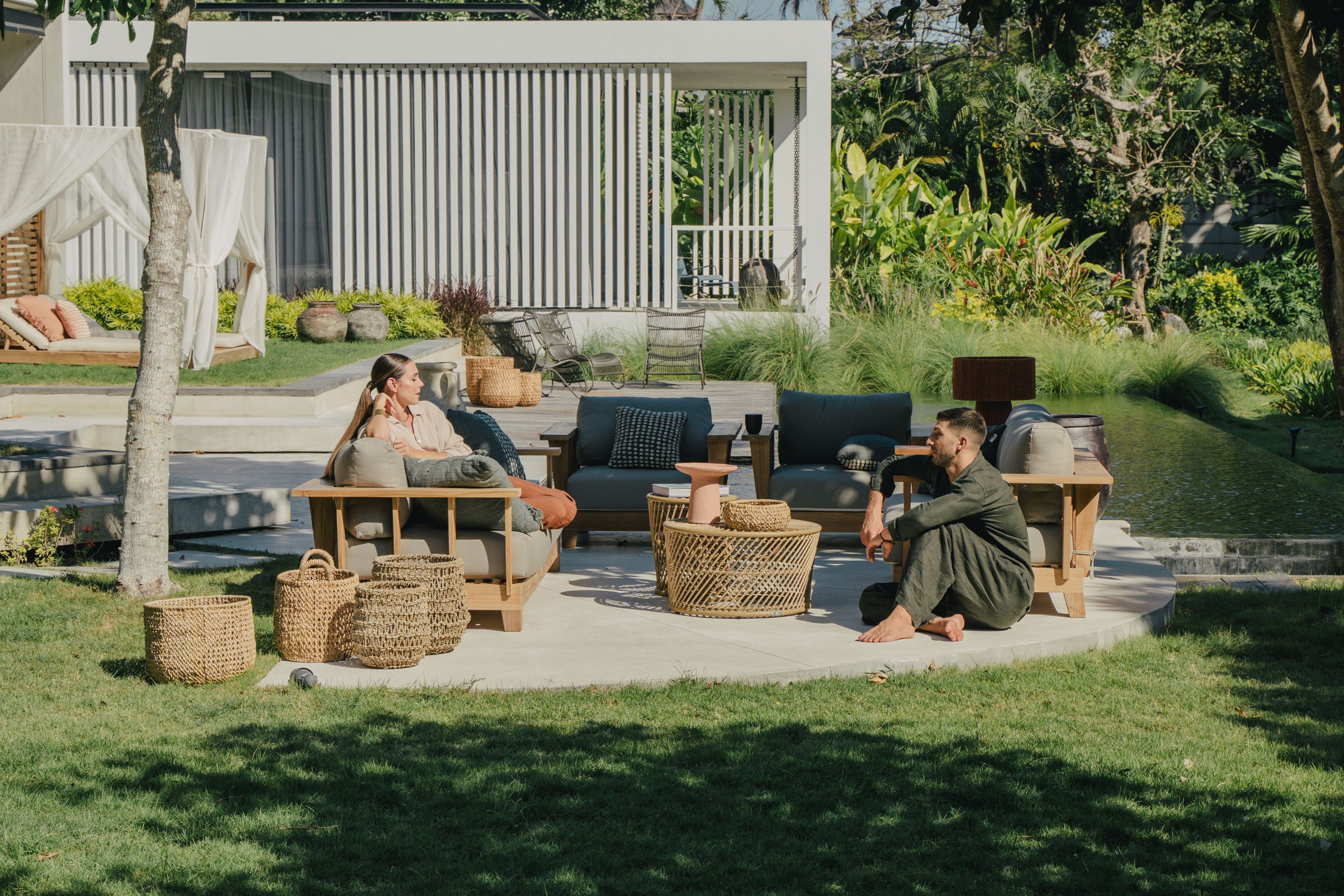 Синтетическое волокно круглый низкий садовый журнальный столик cbdesign Agadir ARCH-00022085 - Вид №2