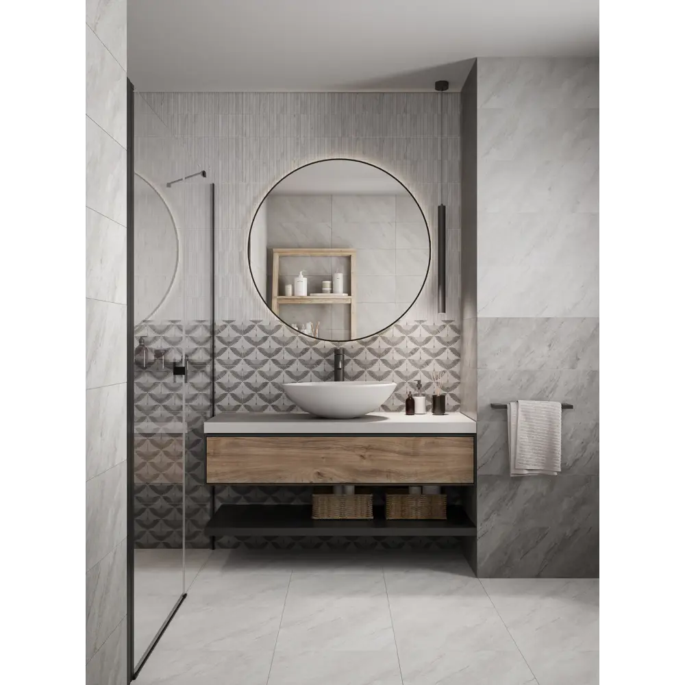 Gracia Ceramica Tanto 02 - настенная плитка серого цвета с эффектом камня 25x60 см 89416677 STLM-1566412 - Вид №3