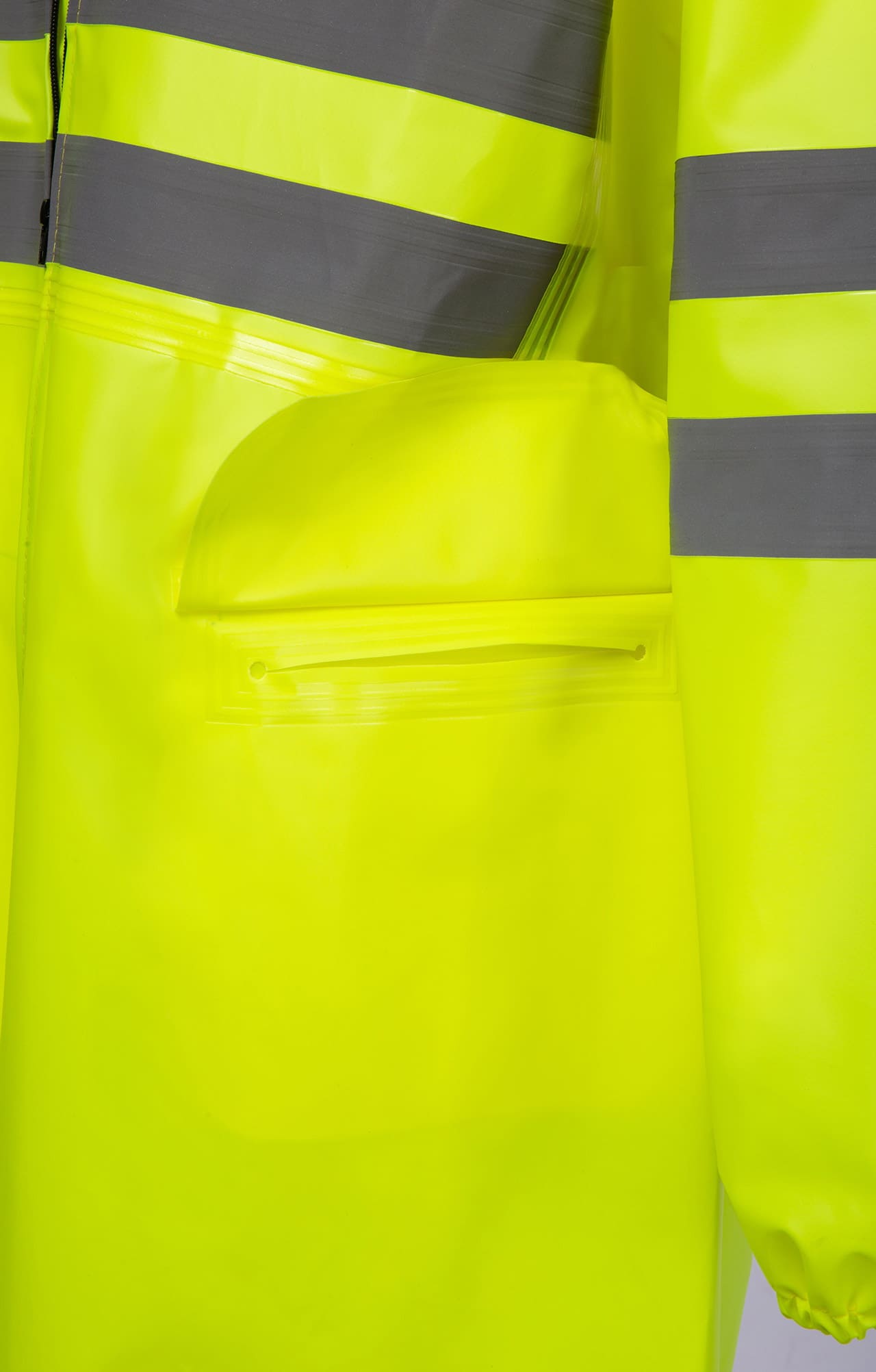 5037373 Плащ сигнальный влагозащитный лимонный  Непромокаемая спецодежда  размер 60-62/194-200 (XXXL)  - Вид №7