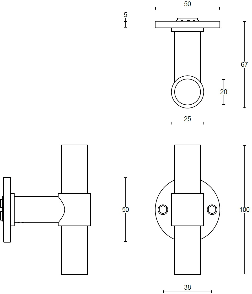 Formani Ручка из нержавеющей стали с атласной отделкой на розах One Pbt20/50 - Вид №1