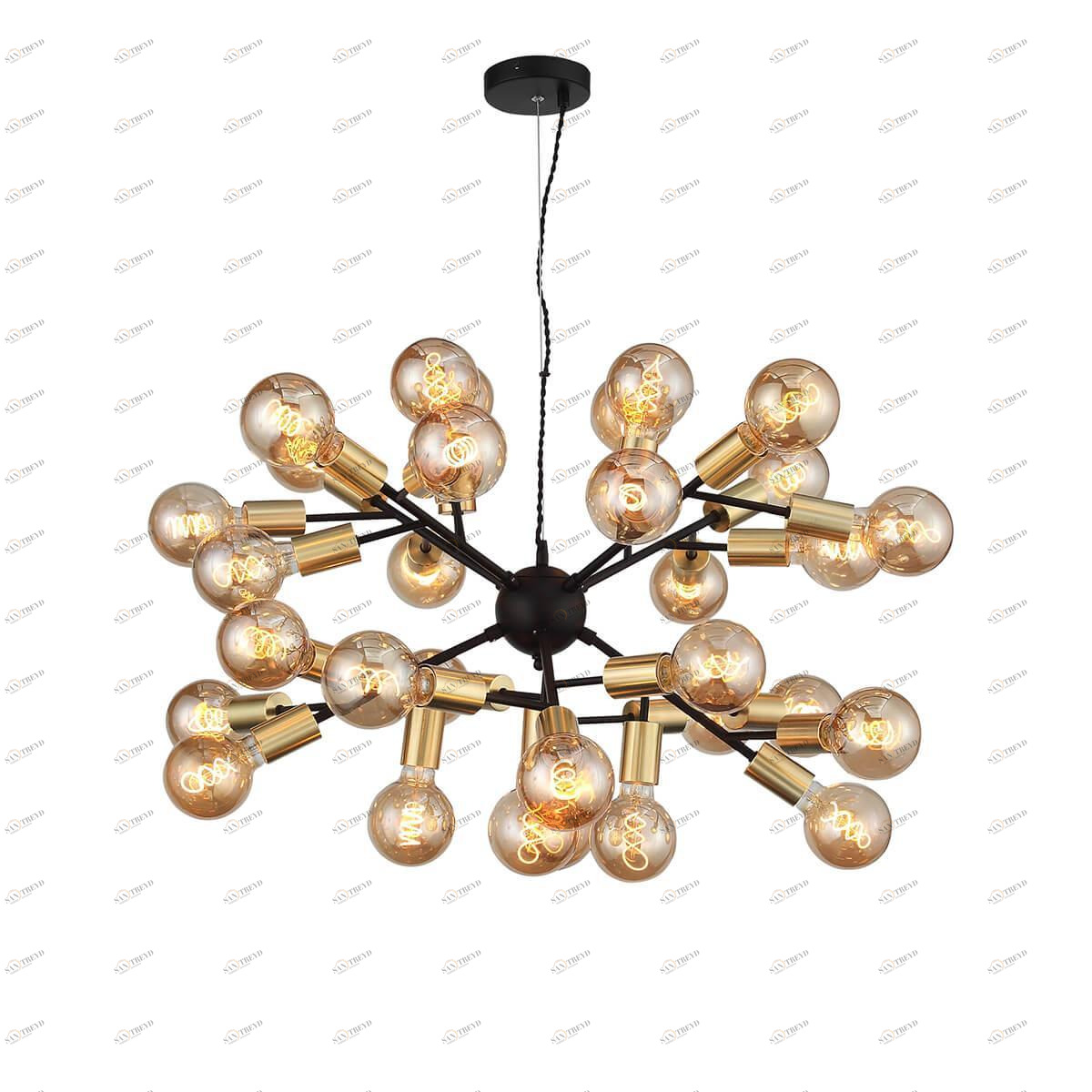 Люстра светодиодная подвесная коричневая 32 лампы ST Luce Foglione SL437.403.32 ST LUCE ДИЗАЙНЕРСКИЕ, FOGLIONE 00-3834393 Коричневый;черный 