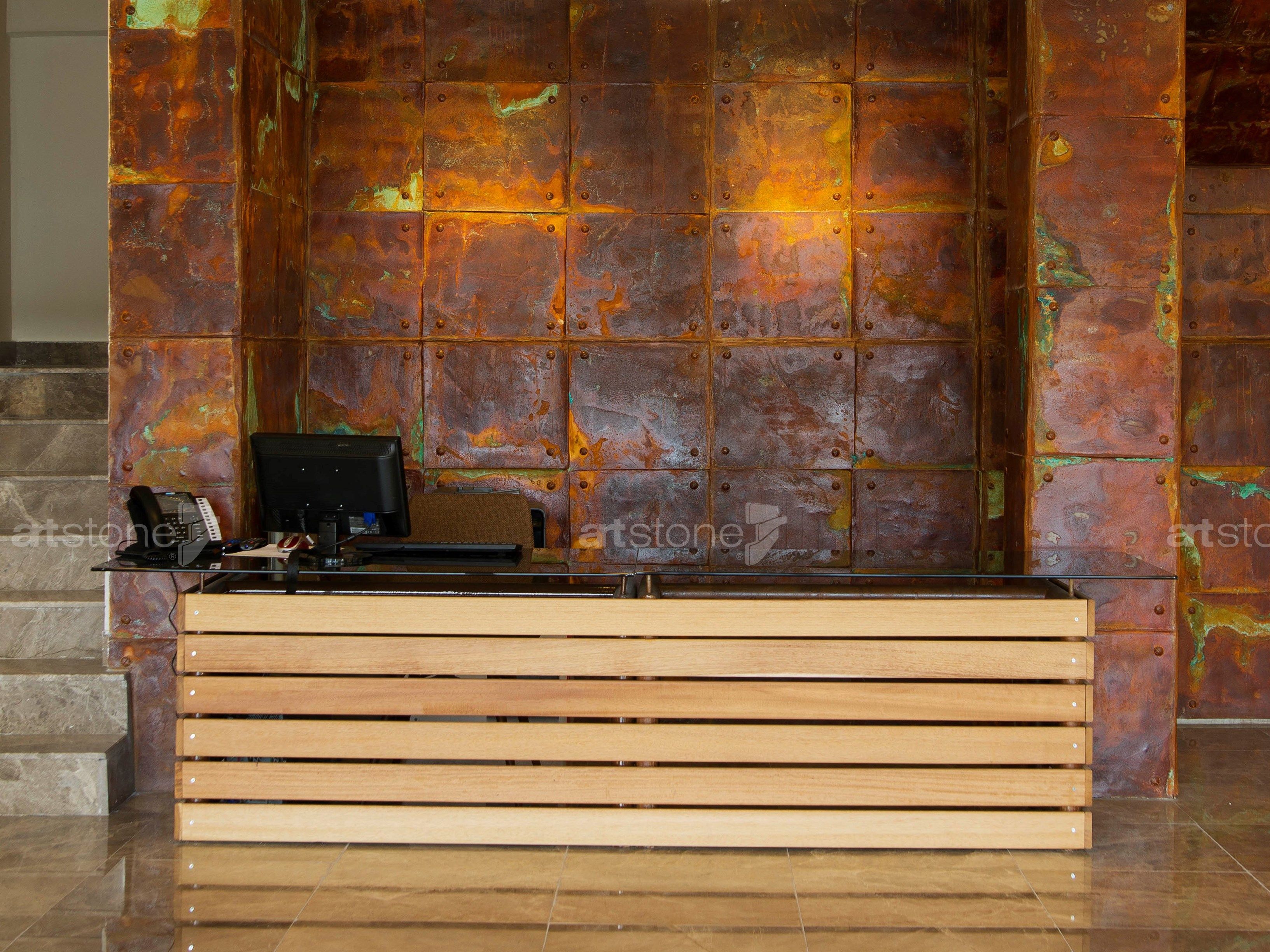 Панель с трехмерными эффектами из стекловолокна для внутреннего / наружного металлического эффекта Artstone Panel Systems TORNILLO OXIDO ARCH-00089056 - Вид №1