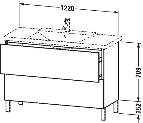 LC660303131 Тумбочка напольная L-Cube #LC6603 1220 x 481 мм Сосна серебристая, декор Duravit - Вид №2