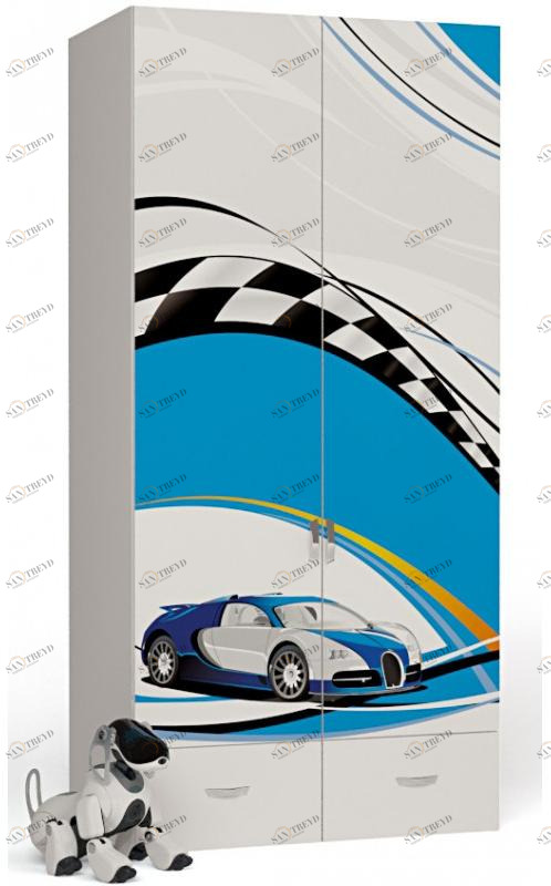 Шкаф ABC-KING 2х дверныйLa-Man голубой 4631148150904