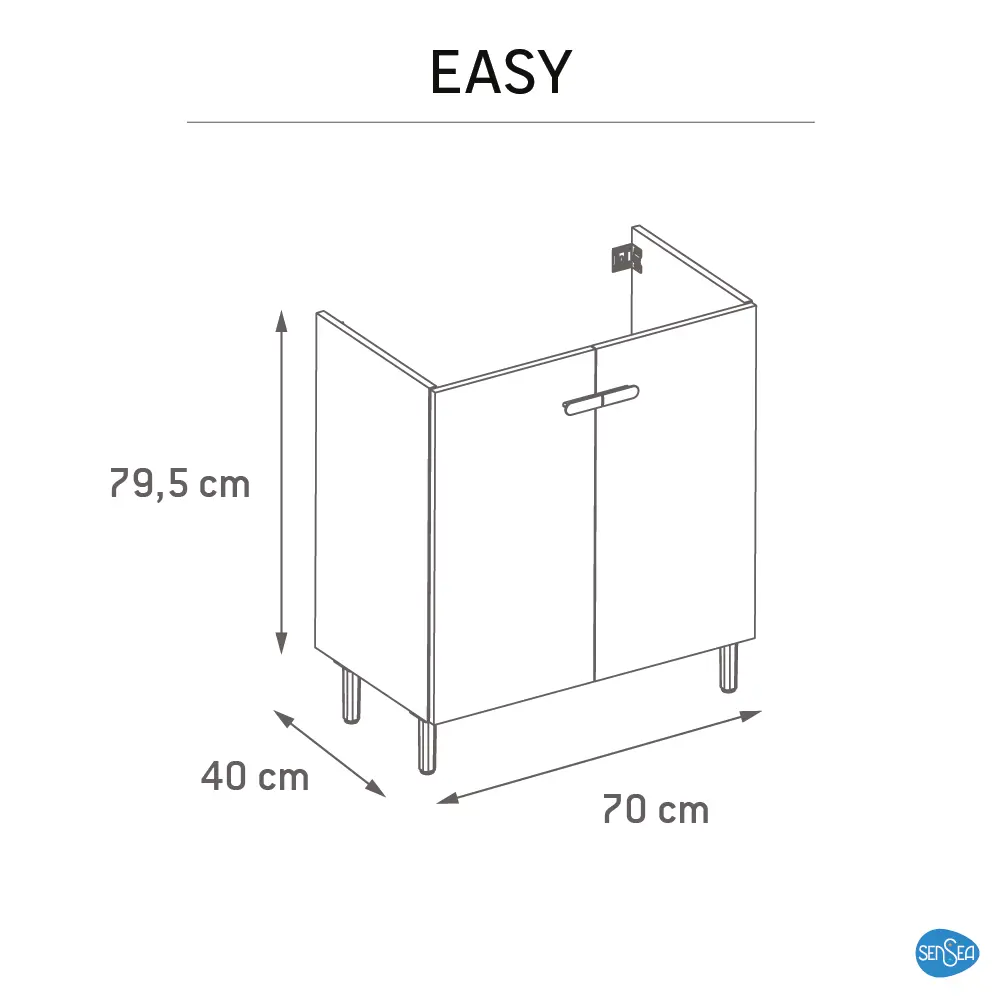 Тумба под раковину напольная Sensea Easy 70 см цвет белый 86197267 STLM-2169681 - Вид №8
