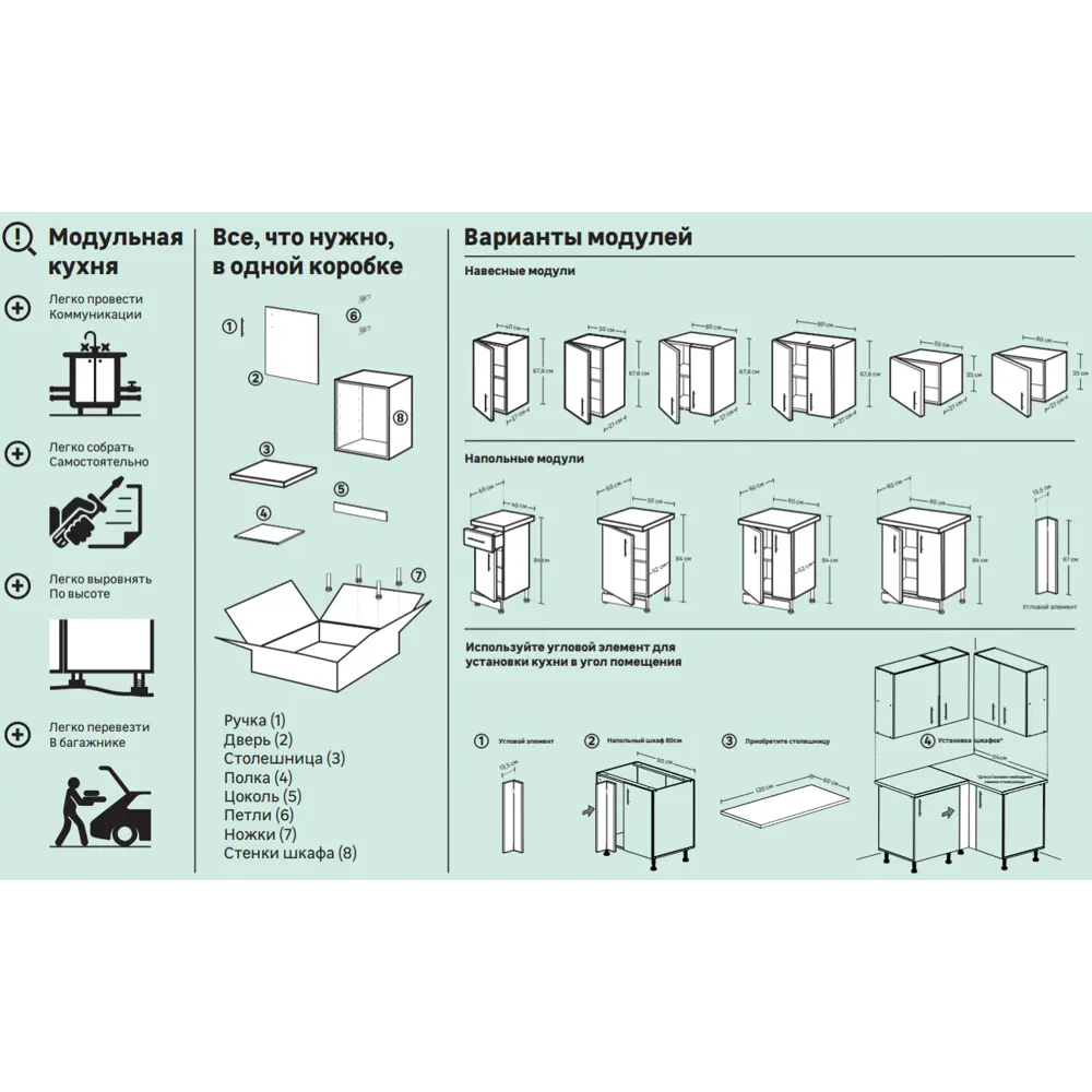 Шкаф напольный Бэлла 50x86x60 см ЛДСП цвет белый Santreyd STLM-2141252 - Вид №2