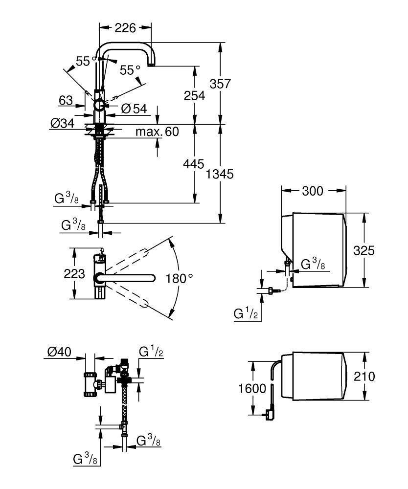 30145000 Комплект со смесителем для кухни Grohe GROHE Red хром - Вид №1