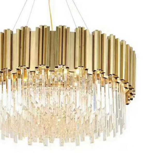 Люстра стеклянная на 8 ламп 35х60 см золотая Barclay 8005P/600 DELIGHT COLLECTION ДИЗАЙНЕРСКИЕ 00-3883142 Золото;прозрачный  - Вид №1