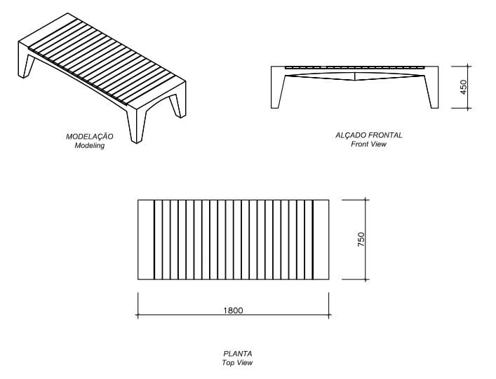 Бетонная скамья без спинки amop Lord ARCH-00147168 - Вид №2