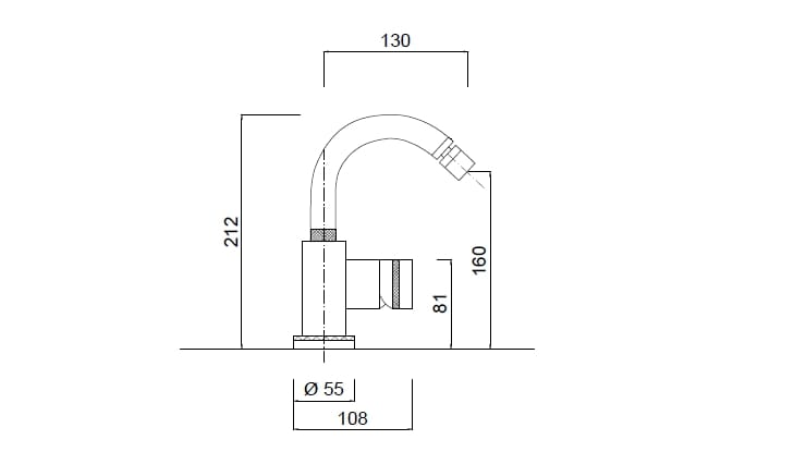 Однорычажный смеситель для биде с регулируемым горлышком Rubinetteria Giulini MyRing Deluxe ARCH-00066716 - Вид №2