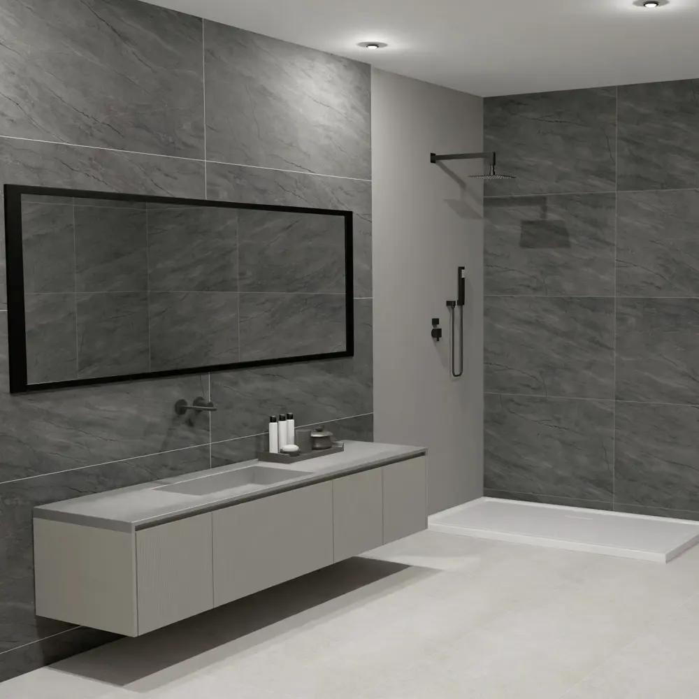 Глазурованный керамогранит Аксима Валетта 60x120 см 1.44 м² матовый цвет серый AXIMA VALLETTA STLM-2130585 - Вид №5