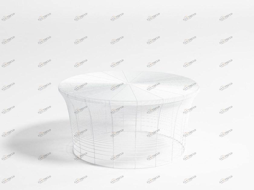 GANDIABLASCO Низкий круглый садовый столик из нержавеющей стали Aram sun-id-1347050