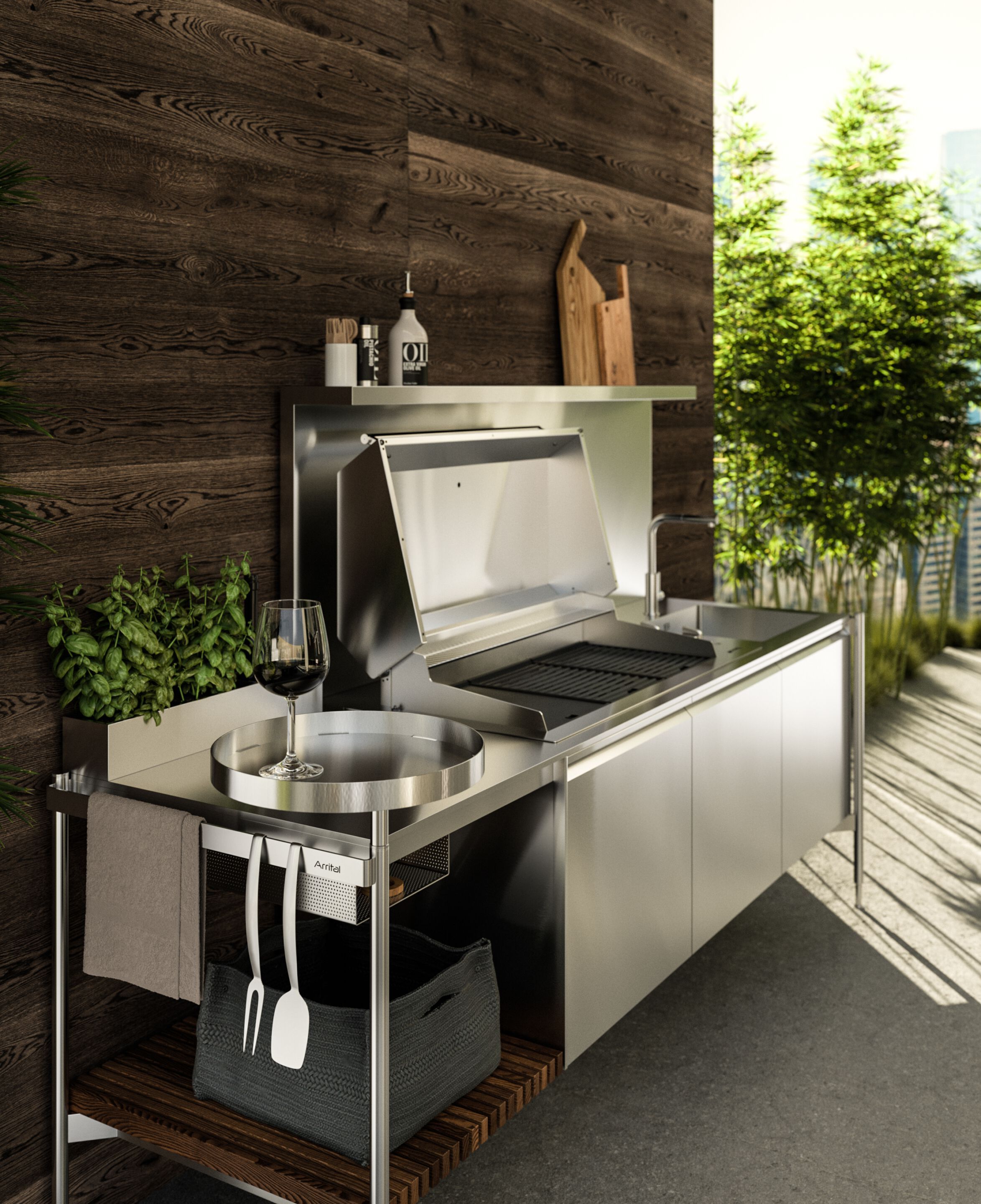 Наружная кухня из нержавеющей стали с барбекю Arrital Solaria ARCH-00021342 - Вид №1