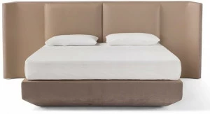 AMURA Кровать двуспальная в коже с высоким изголовьем Panis