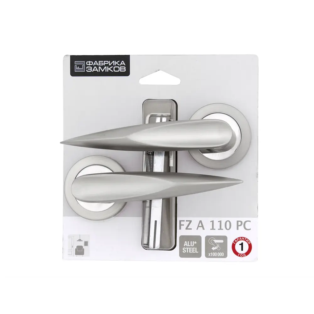 Дверные ручки Фабрика Замков A 110 PC, без запирания, комплект, цвет матовый хром STLM-2000341 - Вид №2
