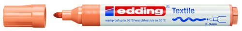 16 Маркер по ткани TI-SHIRT 2-3 мм перо круглое бледно-оранжевый E-4500 Edding 