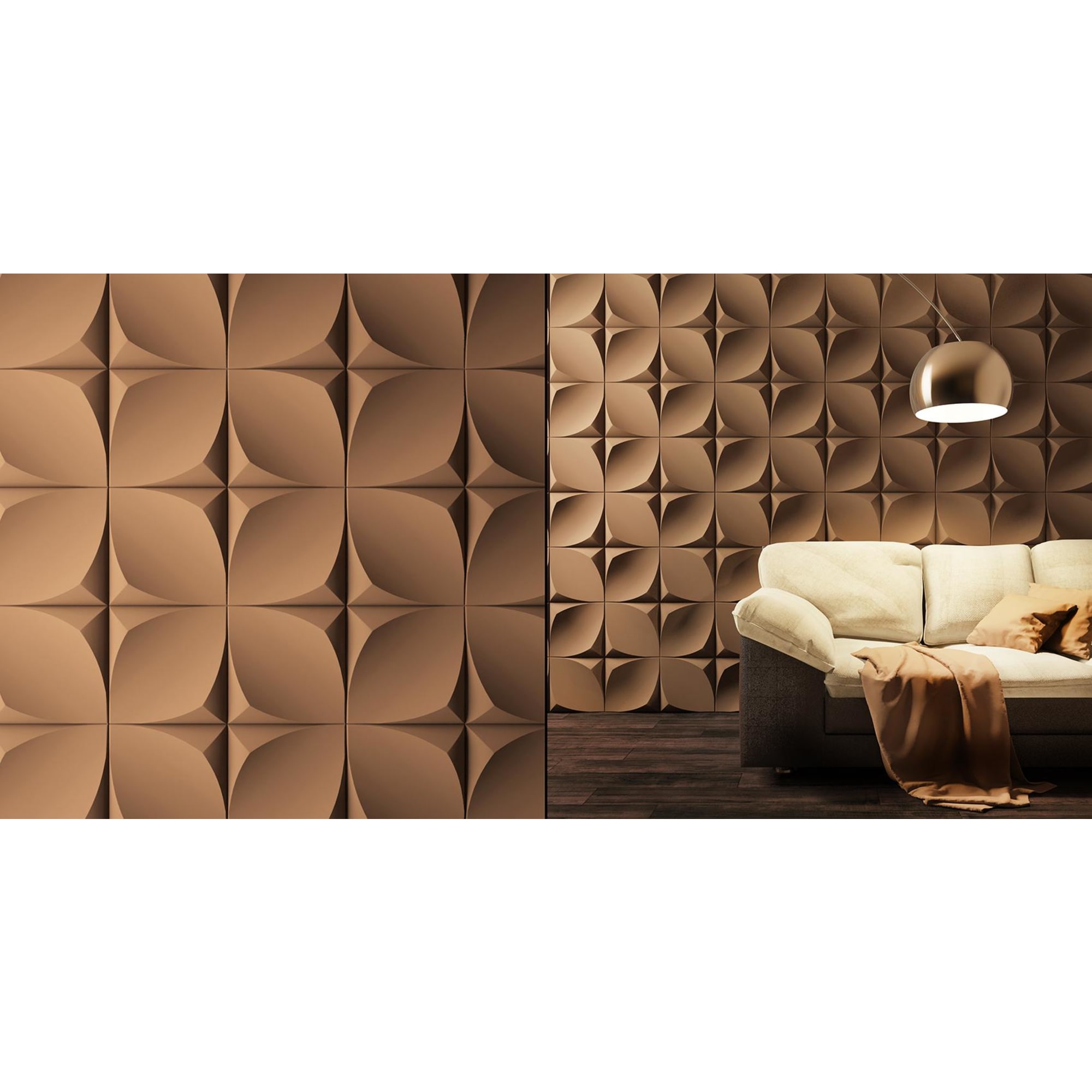 82399296 3D Панели матовые без покрытия 4 шт цвет белый Santreyd  - Вид №5