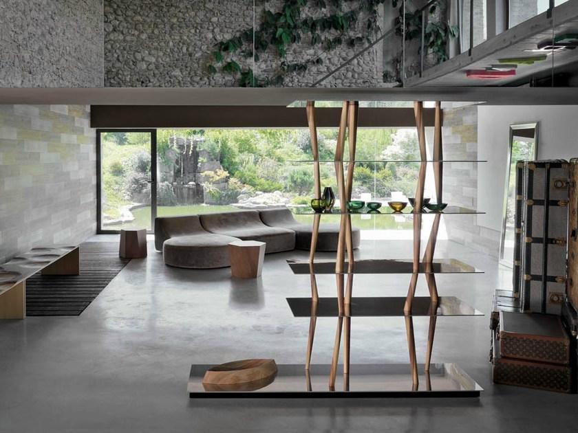 Casamania & Horm Открытый двусторонний книжный шкаф из алюминия и дерева Sendai sun-id-1438272 - Вид №3