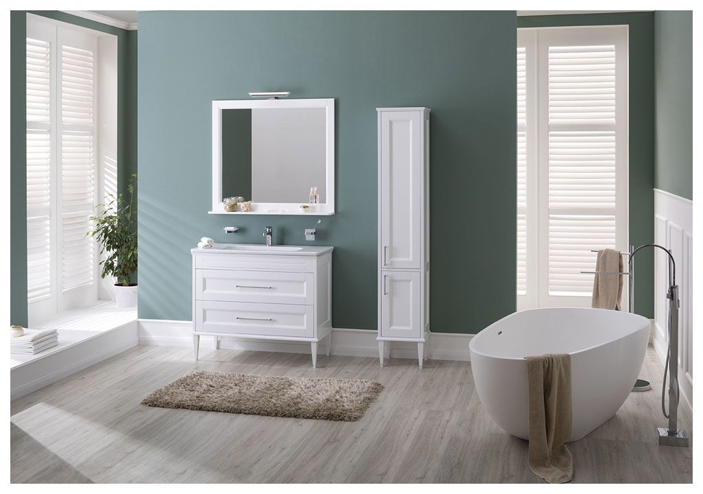 Тумба с раковиной Aquanet Бостон М 100 белый 0020967800197961 - Вид №4