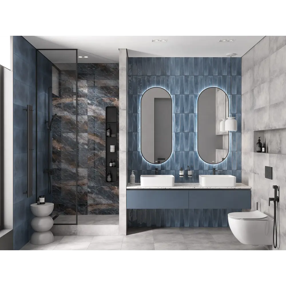 Плитка настенная KREAFORTA Cascada 29.8x59.8 см 1.425 м² глянцевая цвет синий 89440745 STLM-2166429 - Вид №3