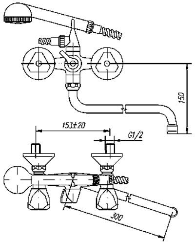 145-0050-05 Смеситель Mofem Nova Santreyd - Вид №1