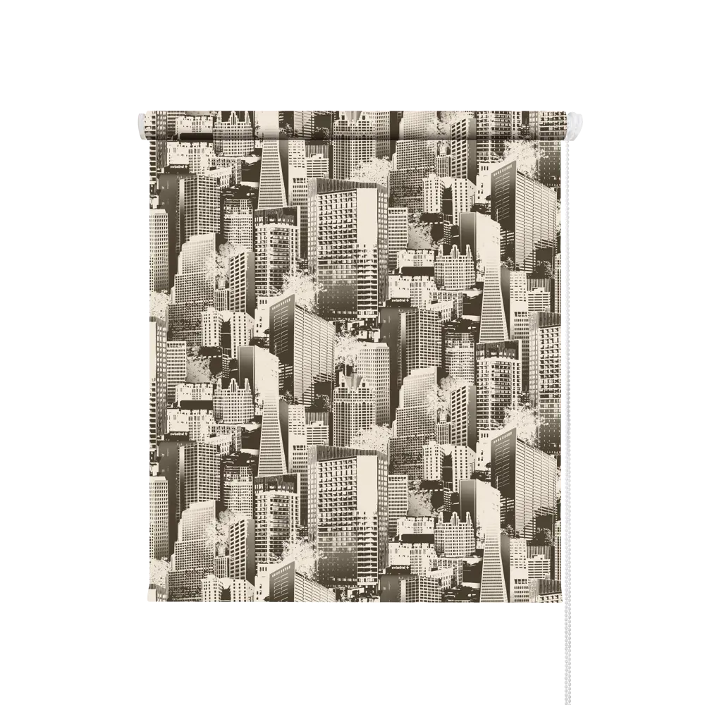 Штора рулонная Мегаполис 50x160 см черно-бежевая DOMLEGRAND STLM-2142183