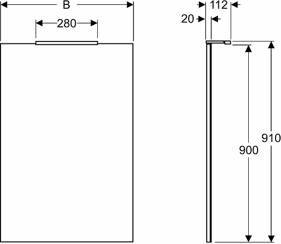 9462305201 Зеркало IDO Reflect Top, с верхней подсветкой, W = 900 мм - Вид №1