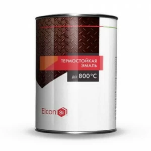 Эмаль термостойкая Elcon до +800 красно-коричневая 0,8 кг.