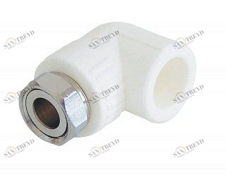 Угольник переходной ВР KALDE 90 D25х3/4" с накидной гайкой белый 3222TUE250C00