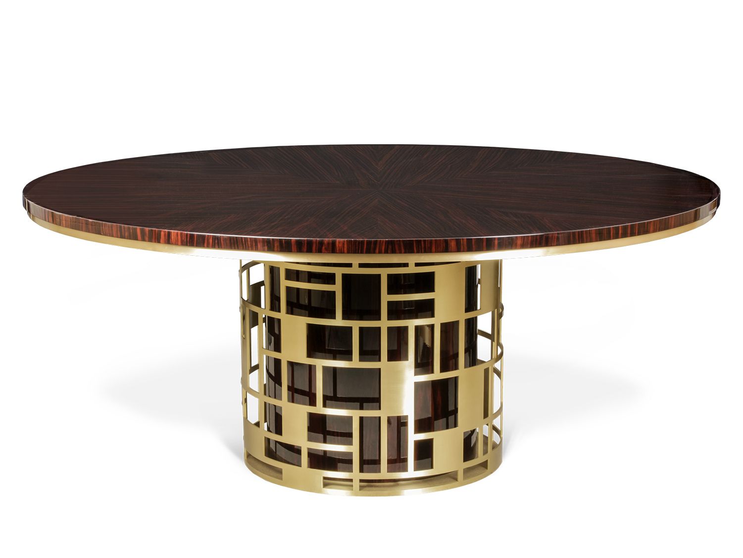 Круглый обеденный стол из латуни и черного дерева JOSÉ LEITE DE CASTRO Halt ARCH-00096548 - Вид №1