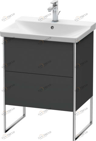 XS446004949 Тумбочка напольная XSquare #XS4460 610 x 473 мм Графит матовый, декор Duravit