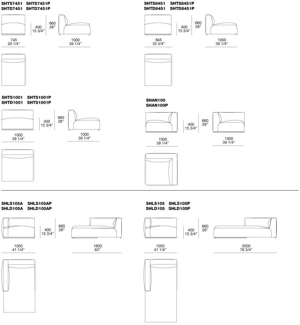 Poliform Секционный диван со съемным чехлом из ткани с шезлонгом Shangai sun-id-1398910 - Вид №6