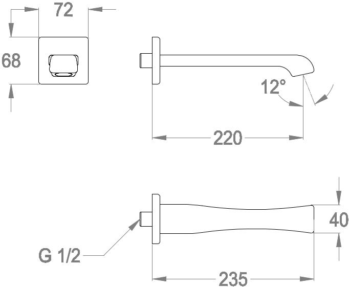 Fir Italia Стенной излив Déco 87 8746342 - Вид №1